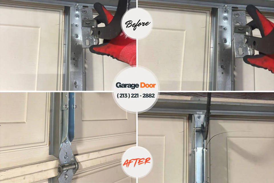 Before and after: garage door repair Maysville, GA